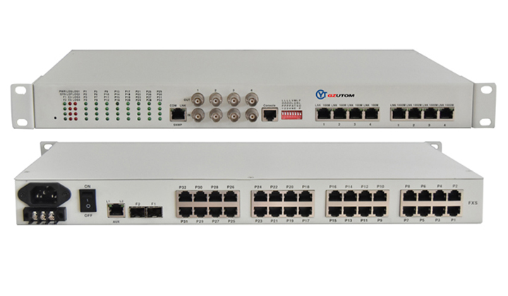 YT-OMUX-3G 32路电话+4路100M+2路1000M+4*E1 光端机